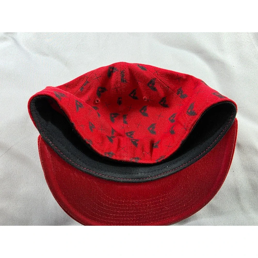 Famous Stars & Straps Hat Kids 6 1/2-6 7/8 Red 210 Fitted Flexfit Logo Cap